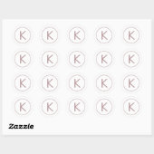 Sticker Rond scellés simples d'enveloppe monogramme en or minim (Feuille)
