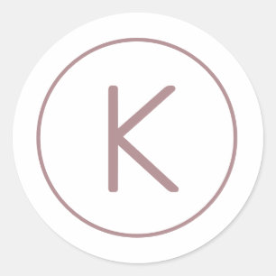 Sticker Rond scellés simples d'enveloppe monogramme en or minim