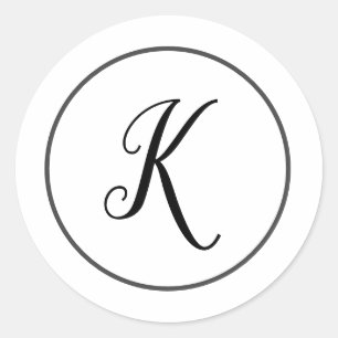 Sticker Rond scellés simples d'enveloppe monographique blanche 