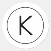 Sticker Rond scellés simples d'enveloppe monographique blanche  (Devant)