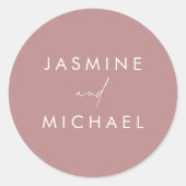 Sticker Rond Scénario moderne Rose Dusty Enveloppe Mariage scea (Devant)