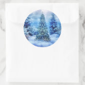 Sticker Rond Scène d'arbre de Noël (Sac)