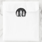 Sticker Rond Scène de Noël blanc et noir (Sac)