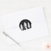 Sticker Rond Scène de Noël blanc et noir (Enveloppe)