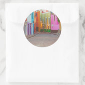 Sticker Rond Scène de rue colorée (Sac)
