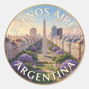 Sticker Rond Scène de voyage de la ville emblématique de Buenos