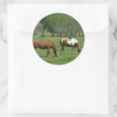 Sticker Rond Scène des Chevaux (Sac)