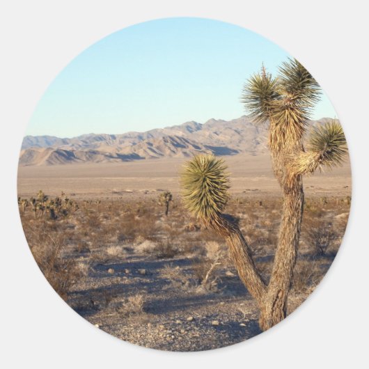 Sticker Rond Scène du désert de Mojave 01 (Devant)