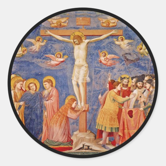 Sticker Rond Scène médiévale du Vendredi Saint (Devant)