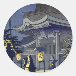 Sticker Rond Scène nocturne du sanctuaire Kitano Asano Takeji
