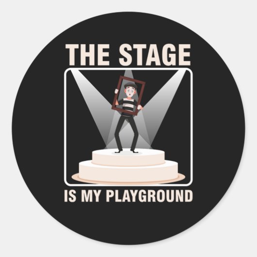 Sticker Rond Scène Théâtre Acteur Acteur Don intérimaire (Devant)