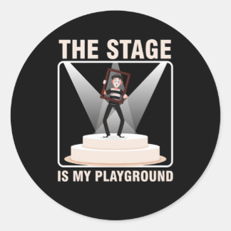 Sticker Rond Scène Théâtre Acteur Acteur Don intérimaire