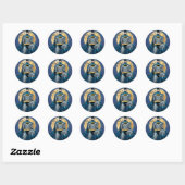 Sticker Rond Scènes Batman - Vue avant de la lune (Feuille)