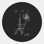 Sticker Rond Schéma De Chaise De Remontée De Ski (Devant)