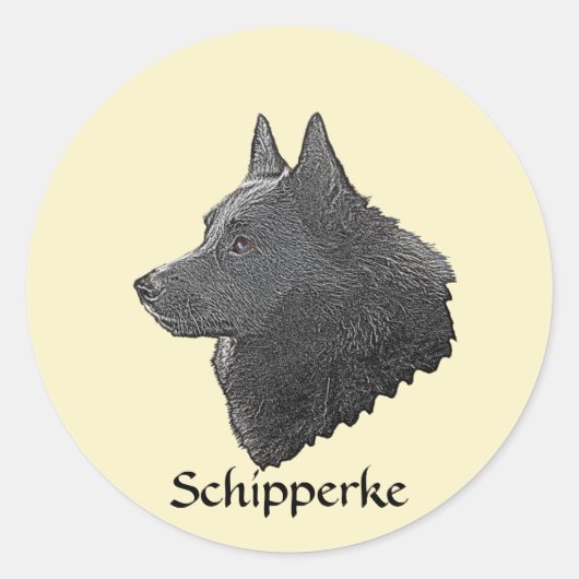 Sticker Rond Schipperke (Devant)