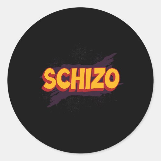 Sticker Rond Schizo Schizophrénie (Devant)