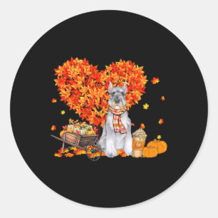 Sticker Rond Schnauzer arbre d'automne Feuilles d'automne Citro