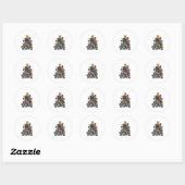 Sticker Rond Schnauzer Christmas Tree (Feuille)