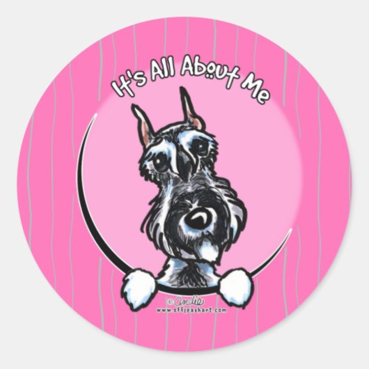 Sticker Rond Schnauzer de poivre de sel IAAM (Devant)