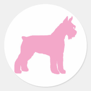 Sticker Rond Schnauzer géant (rose)