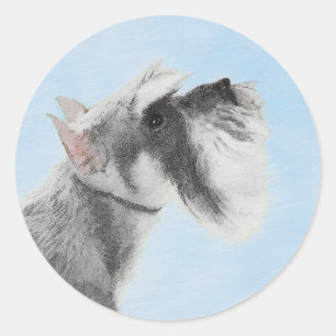 Sticker Rond Schnauzer (Giant, Standard) Peinture - Chien Art