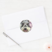 Sticker Rond Schnauzer LOVE (Enveloppe)