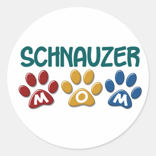 Sticker Rond SCHNAUZER Maman Empreinte de patte 1 (Devant)