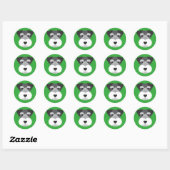 Sticker Rond Schnauzer miniature (Feuille)