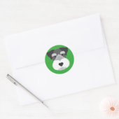 Sticker Rond Schnauzer miniature (Enveloppe)