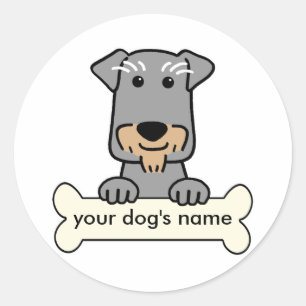 Sticker Rond Schnauzer miniature personnalisé