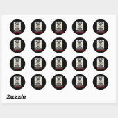 Sticker Rond Schnauzer miniature Stalker personnel (Feuille)
