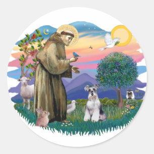 Sticker Rond Schnauzer (naturel n° 2)