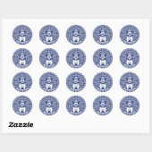 Sticker Rond Schnauzer ou Norfolk Terrier Charming Folk Art (Feuille)