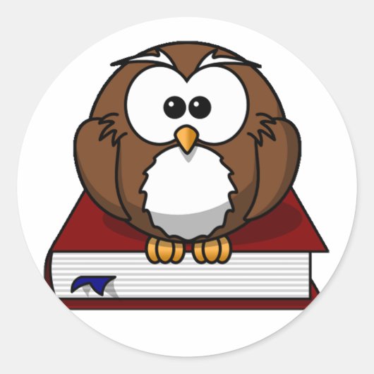 Sticker Rond Scholary Owl (Devant)