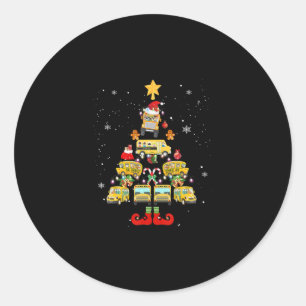 Sticker Rond School Bus Driver Christmas Tree Gift