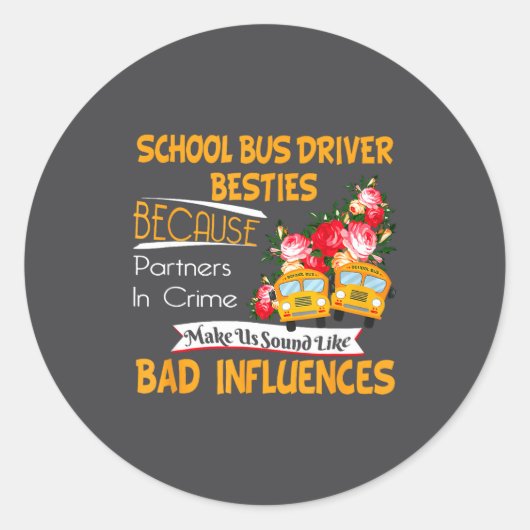 Sticker Rond School Bus Driver Ies  (Devant)