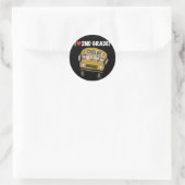 Sticker Rond School Bus Love 2nd Grade (Sac)