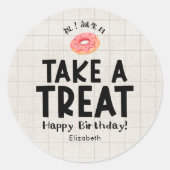 Sticker Rond School Kids Birthday Treat Donut Kraft (Devant)