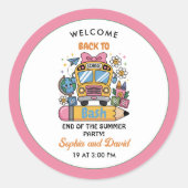Sticker Rond School’s Back Bash! Editable End of Summer Party  (Devant)