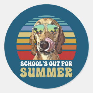 Sticker Rond Schools Out for Summer Azawakh Dog Teacher