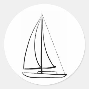 Sticker Rond Schooner à brosse noire