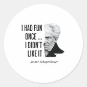 Sticker Rond Schopenhauer Quote Funny Philosopher Statement  (Devant)