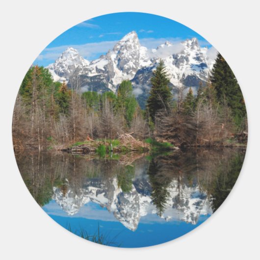 Sticker Rond Schwabacher's Landing, Grand Teton (Devant)