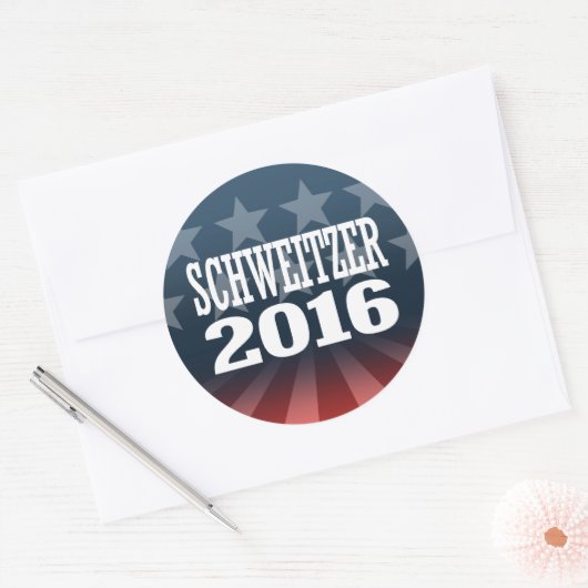 STICKER ROND SCHWEITZER 2016 (Enveloppe)