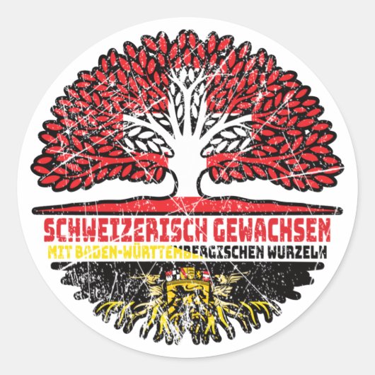 Sticker Rond Schweizer Schweiz Baum (Devant)
