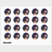 Sticker Rond Sci-Fi Anime Girl (Feuille)