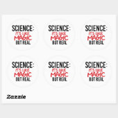 Sticker Rond Science : C'est comme de la magie mais vrai (Feuille)