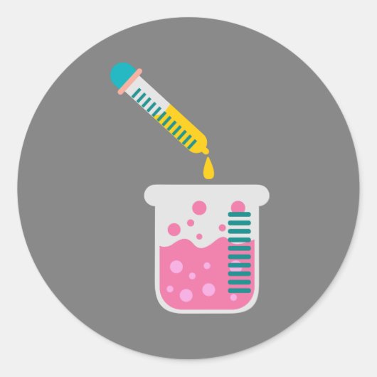 Sticker Rond Science chimie équipement scientifique mignon (Devant)
