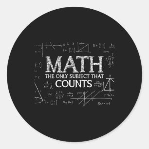 Sticker Rond Science Drôle Nerd Math Le Seul Sujet Qui Peut