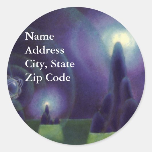 Sticker Rond Science-fiction vintage, Sci Fi (Devant)